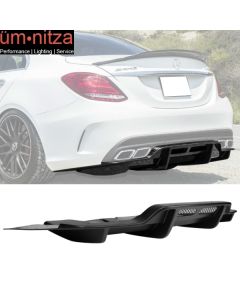 Fits 15-18 Benz C-Class C63 AMG PSM Style Rear Bumper Lip Diffuser Matte Black