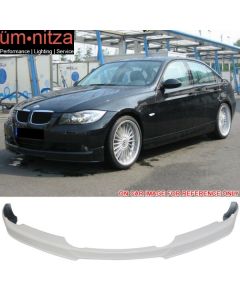 Fits 05-08 BMW E90 3-Series 4Dr AP Style Front Bumper Lip Alpine White III #300