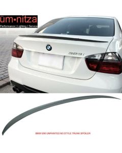 Fits 06-11 Fit BMW E90 3 Series 4Dr 330 335 328 M3 Type Trunk Spoiler Unpainted -ABS