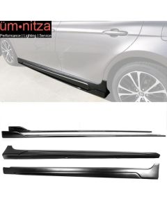 Fits 18-19 Toyota Camry  Matte Black Side Skirt & CF Look Rocker Panel