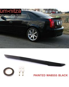 Fits 03-07 Cadillac CTS 4Dr Sedan ABS Painted Trunk Spoiler # WA8555 Black