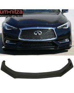 Fits 17-18 Infiniti Q60 IKON V4 Style Front Bumper Lip Spoiler Unpainted PU