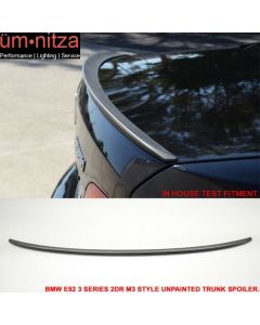 Fits 07-13 Fit BMW E92 3 Series 2Dr M3 Type Unpainted Trunk Spoiler - ABS