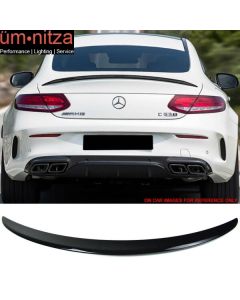 Fit 15-21 Benz W205 C Class Coupe AMG Trunk Spoiler #197 Obsidian Black Metallic