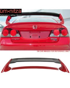 Fits 06-11 Civic Mugen RR Carbon Top Trunk Spoiler - Painted Milano Red R81