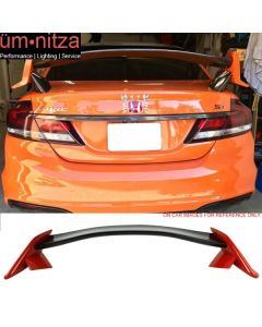 Fits 12-15 Honda Civic X 9th Gen Sedan Type R Rear Trunk Spoiler Wing 731513 Red