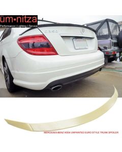 Fits 08-14 Mercedes-Benz W204 C-Class Euro Style Unpainted Trunk Spoiler - ABS