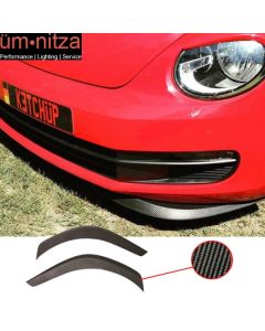 Fits 11-17 Volkswagen Beetle A5 Carbon Fiber Print 2PC Front Bumper Lip Splitter