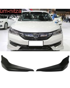 Fits 17 Honda Accord Hybrid HFP Style Front Bumper Lip Spoiler Splitter 2PC