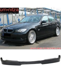 Fits 05-08 BMW E90 3-Series AP Style Front Bumper Lip Painted Jet Black #668