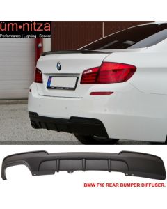 Fits 11-16 F10 5 Series 528i MP Style Rear Bumper Lip Diffuser Single Outlet PP