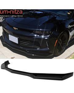 Fits 16-18 Chevy Camaro ZL1 Style Front Bumper Lip PP Gloss Black