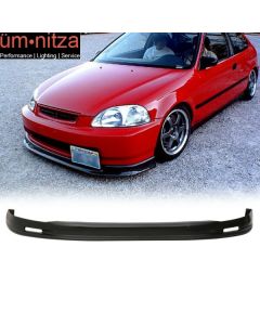 Fits 96-98 Honda Civic 4Dr Mugen Style Front Bumper Lip PP + 4PCS Window Visors