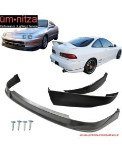 Fits 94-97 Acura Integra Hatchback Front Bumper Lip PU + TR Rear Bumper Lip ABS