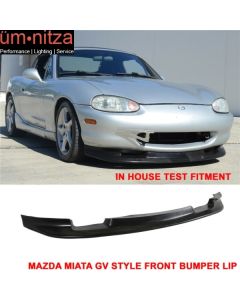 Fits 99-00 Mazda Miata MX-5 GV Style Front Bumper Lip Spoiler Unpainted PU