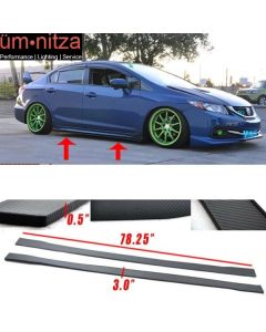 78" x 3" Universal Style Side Skirt Extension Flat Bottom Line Lip E36 E46 E90