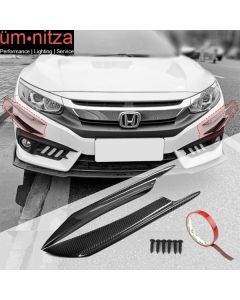 Universal Front Bumper Lip Canards Splitters 2Pc V1 A Style 40CM - Carbon Fiber