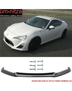 Fits 13-16 Scion FR-S GT Style Front Bumper Lip Spoiler Unpainted Black PU