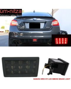 Smoked Lens F1 Style LED Rear Strobe Flasher 3rd Brake Light Lamp For WRX STI XV