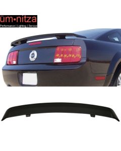 Fits 05-09 Ford Mustang OE Factory Style Trunk Spoiler Unpainted ABS Black Wing