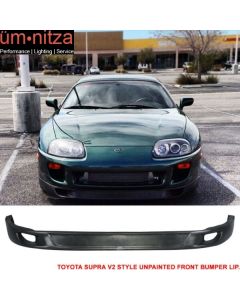 Fits 93-98 Toyota Supra V2 Style Front Bumper Lip Spoiler Splitter Unpainted PU