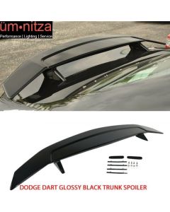 Fits 13-16 Dodge Dart Rear Trunk Spoiler 2 Post Tail Wing Deck Lip Gloss Black