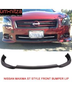 Fits 09-15 Nissan Maxima ST Style Front Bumper Lip Unpainted Spoiler Splitter PU