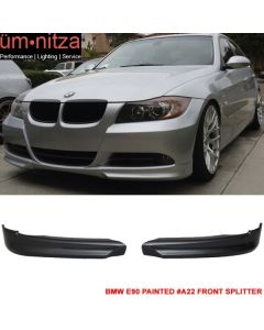 Fit 05-08 E90 3-Series OE Front Bumper Lip Paint Sparkling Graphite Metallic#A22