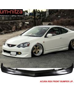 Fits 02-04 Acura RSX DC5 Mugen Style Unpainted Black Front Bumper Lip Spoiler PU