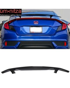 Fits 16-20 Civic X Coupe 2Dr Ikon Type A Trunk Spoiler Si Sport Gloss Black