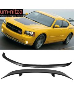 Fits 06-10 Dodge Charger Front Bumper Lip+Rear Auto Spoiler Wing PU