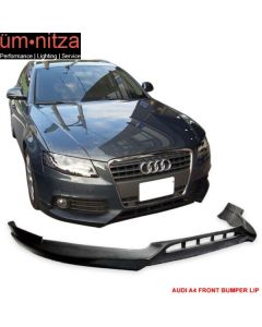 Fits 09-12 Audi A4 B8 Euro-R Style Front Bumper Lip Spoiler Splitter Unpainted