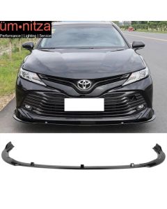 Fits 18-20 Toyota Camry LE Style Front Bumper Lip Gloss Black - PP