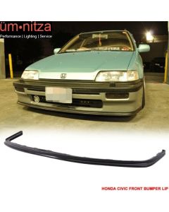 Fits 88-91 Honda Civic OE Style Unpainted Black Front Bumper Lip Spoiler PU