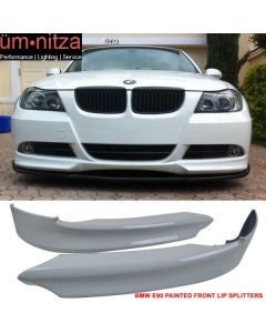 For 05-08 BMW E90 3-Series OE Style Front Bumper Lip Splitter Painted #300 White