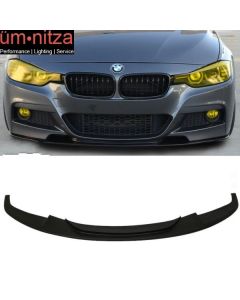 Fits 12-18 BMW F30 3 Series DP Style Front Bumper Lip Spoiler Unpainted Black PU