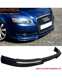 Fits 06-08 Audi A4 Euro A Style Front Bumper Lip Spoiler Splitter Unpainted PU