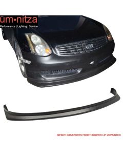 Fits 06-07 Infiniti G35 2Dr Sports Front Bumper Lip Spoiler Unpainted PU