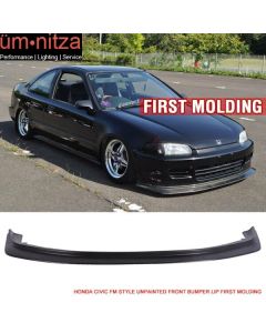 Fits 92-95 Honda Civic 2DR 3DR DP First Molding Style Front Bumper Lip Spoiler