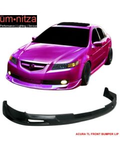 Fits 04-06 Acura TL Mugen Style Front Bumper Lip Spoiler Unpainted Black PU