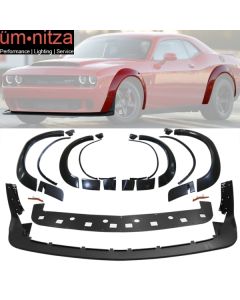 Fits 15-23 Dodge Challenger Front Lip + Fender Flare Hellcat to Demon Conversion