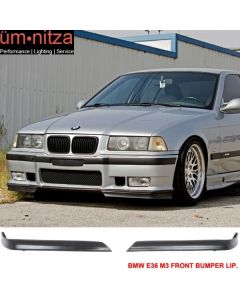 Fits 94-99 BMW E36 M3 Front Bumper Lip PU Unpainted Chin Spoiler Splitters Pair