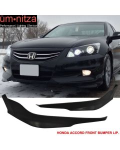 Fits 11-12 Honda Accord Sedan 4Dr OE Style 2PCS Front Bumper Lip Splitters PU