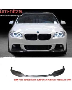 Fits 11-16 BMW F10 5 Series M Sport V Style Front Bumper Lip PU Painted #A52