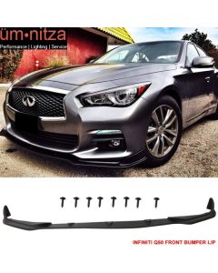 Fits 14-17 Infiniti Q50 Base Model T Style Front Bumper Lip Spoiler Unpainted PU