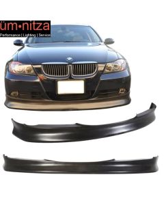 Fits 05-08 BMW E90 3-Series IKON Style Front Bumper Lip Spoiler - PU