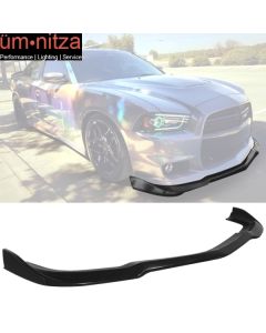 Fits 12-14 Dodge Charger SRT IKON Style Front Bumper Lip Spoiler Unpainted PU