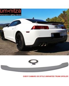 Fits 14-15 Chevy Camaro OE Style Low Blade Unpainted Trunk Spoiler Wing - ABS