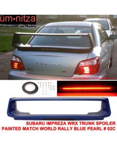 Fits 02-07 Subaru Impreza WRX STI Trunk Spoiler Painted #02C W/ LED Brake Light