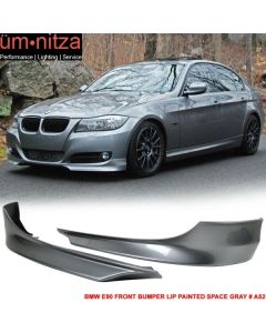 Fits 09-12 Fit BMW E90 Front Bumper Lip Splitter Painted Space Gray # A52